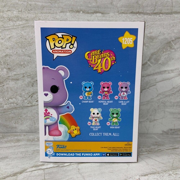 Care Bears 40th Anniversary Care-a-Lot Bear Pop #1205 Chase Translucent Funko - Picture 3 of 6